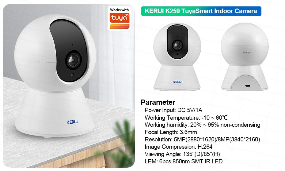 Alarma Doméstica KERUI 4G/WiFi GSM con Panel Táctil IPS de 7 Pulgadas, Compatible con el Sistema de Alarma Inalámbrica Tuya