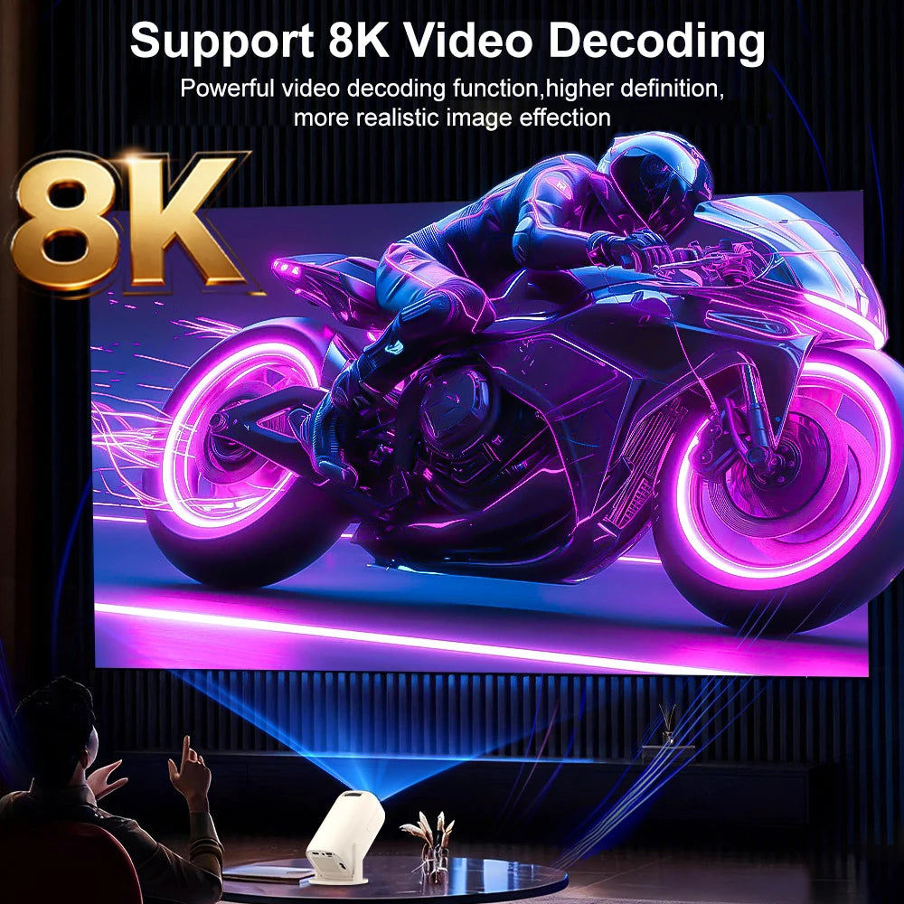 Proyector de Videojuegos Salange U5 con Android 14, Compatible con Netflix Oficialmente Licenciado, Más de 36000 Juegos, Control Remoto Inalámbrico con Bluetooth y Control por Voz