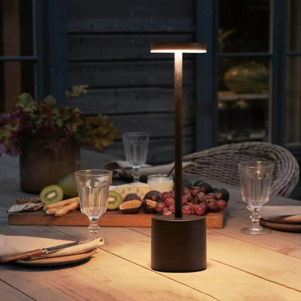 Lámparas de mesa táctiles inalámbricas LED portátiles, lámpara de escritorio recargable, luz ambiental creativa de cabecera ajustable en 3 colores para decoración de habitación