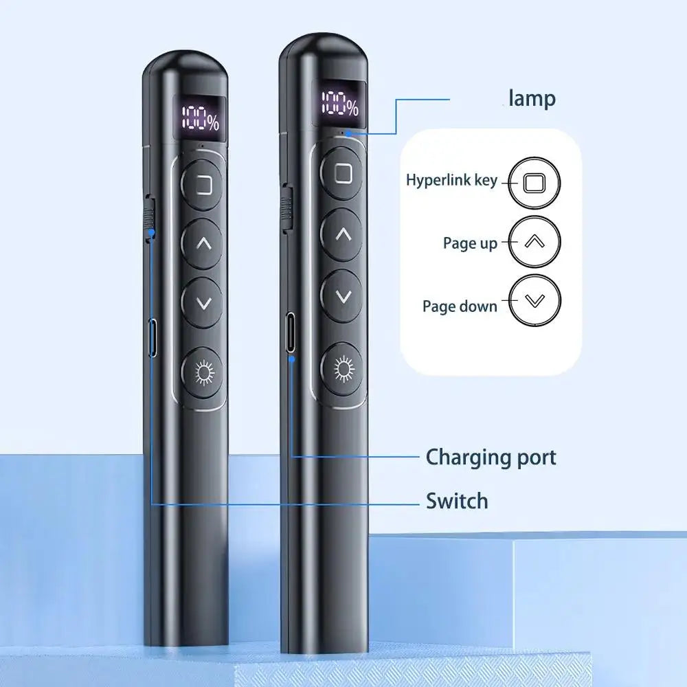 Presentador inalámbrico PPT Page Turner, puntero láser USB, bolígrafo presentador de Control remoto infrarrojo para proyector Powerpoint Slide