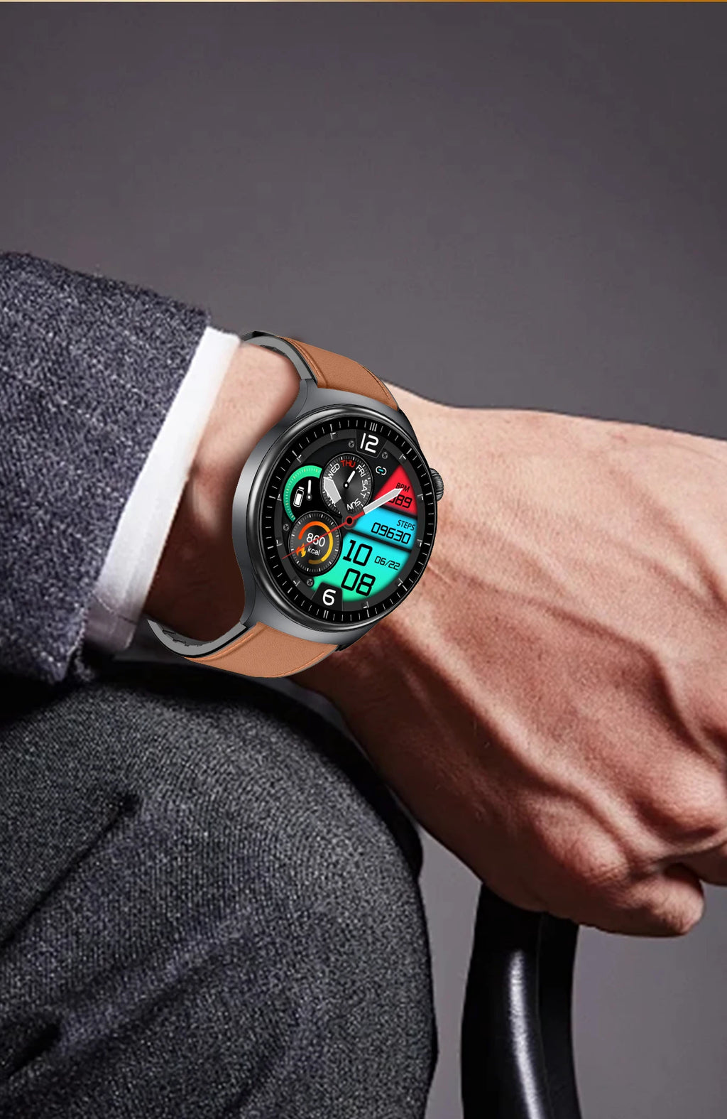 Reloj Inteligente 2026 con Diagnóstico Preciso de ECG, Medición de Grasa Corporal, Oxígeno en Sangre, Presión Arterial, Pantalla HD AMOLED, Llamadas, para Hombres y Mujeres