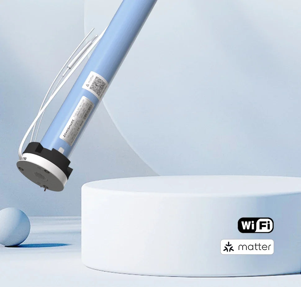 Zemismart Matter Over WiFi 2N Motor de cortina inteligente para tubo de 37 38mm Motor de cortina enrollable Google Home Alexa Homekit App Control