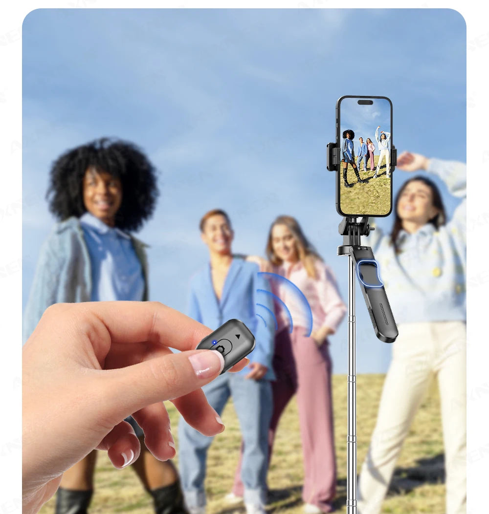 Trípode/palo selfie F16 con poste de 8 secciones de 1708 mm de largo, control remoto Bluetooth, 360 °   Rotación, interfaz 1/4, para cámara de teléfono Vlog