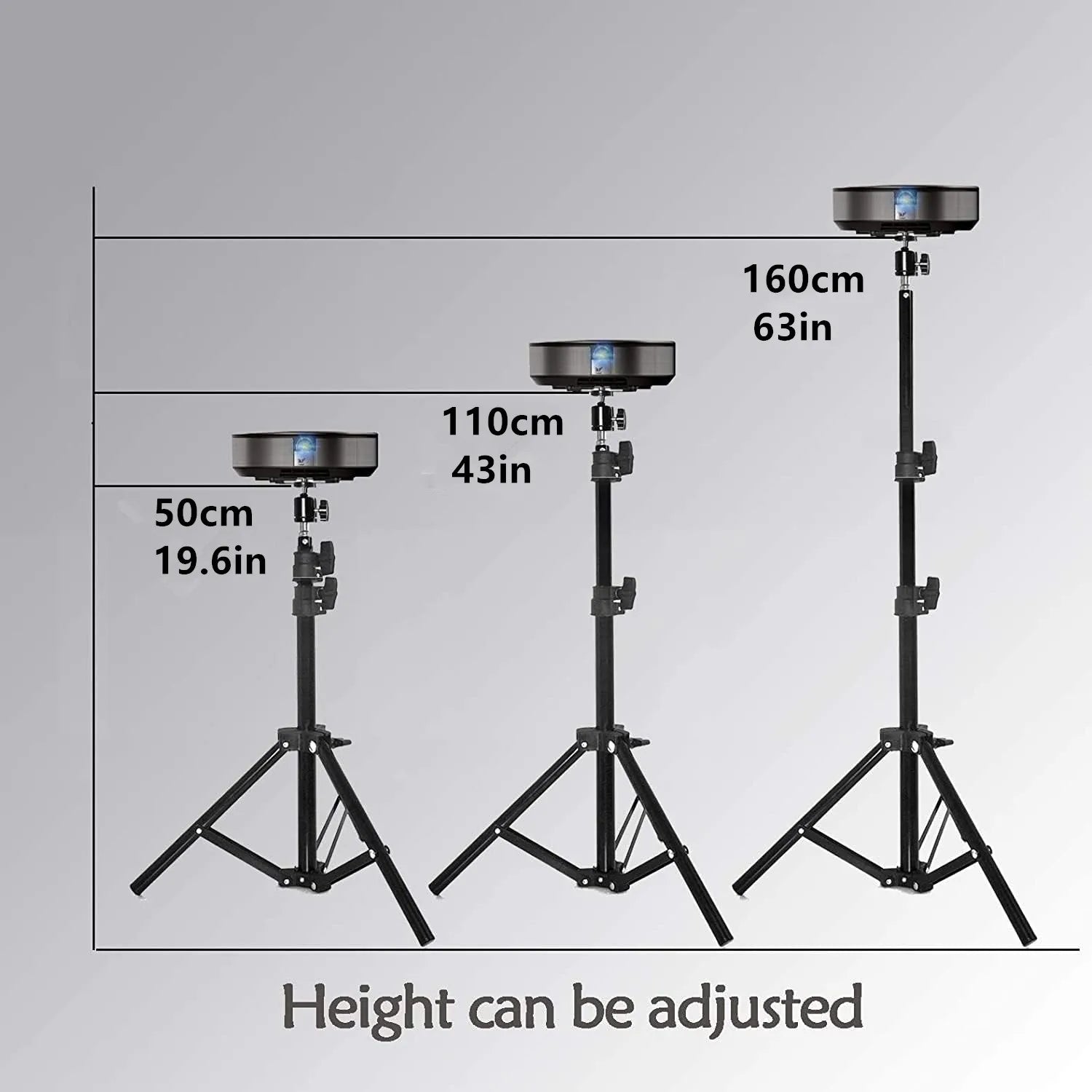 Xiaohui-soporte portátil Universal de 50cm-160cm para Mini proyector HY300, soporte para trípode, soporte de carga máxima de 3,3 libras