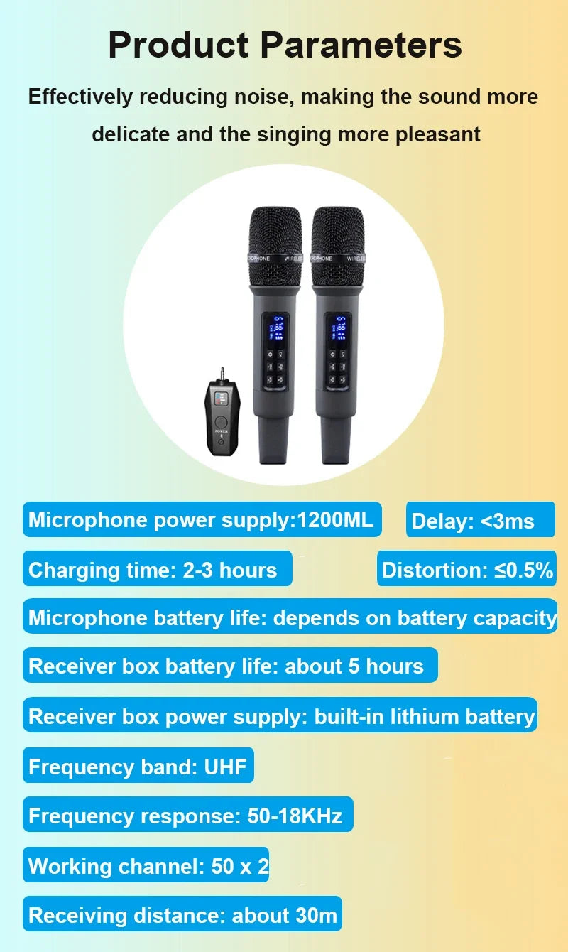 Micrófono de Karaoke dinámico de mano inalámbrico UHF, receptor Bluetooth, reverberación profesional en el hogar, micrófono de graves altos y bajos