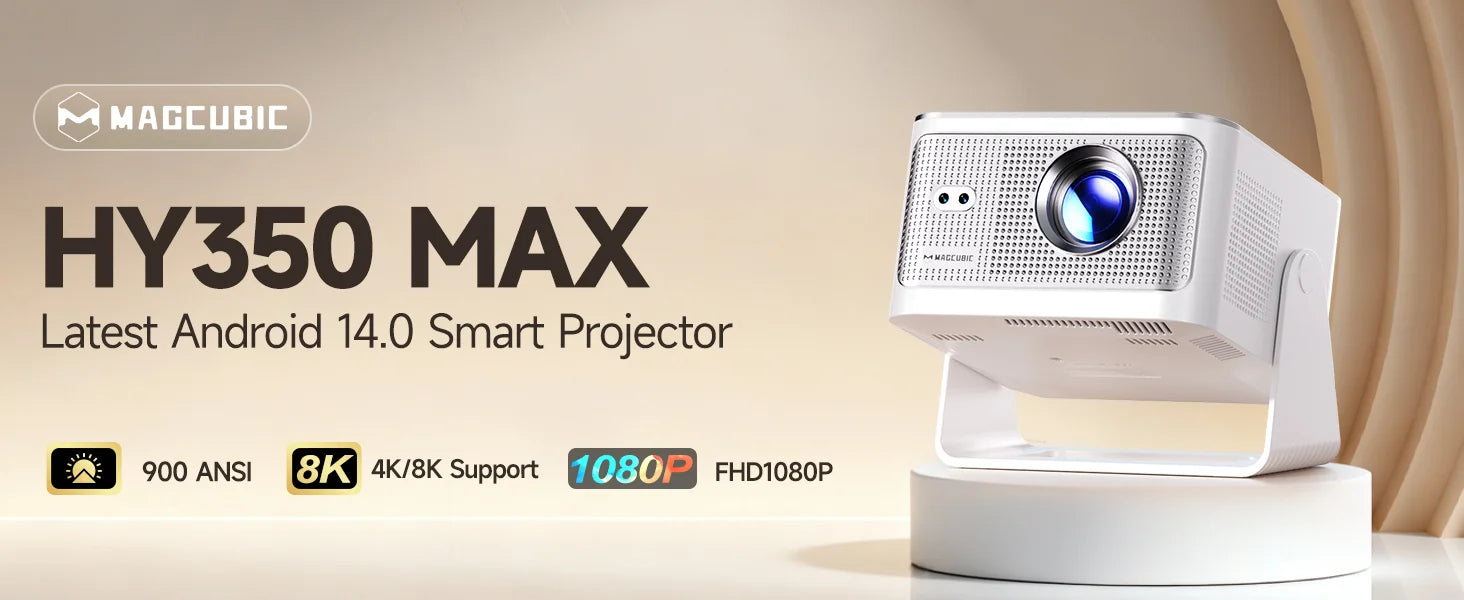 Proyector Magcubic HY300 Pro 8K Android 14 Dual Wifi6 290ANSI Allwinner H726 BT5.4 1080P 1280*720P Proyector de cine en casa para exteriores