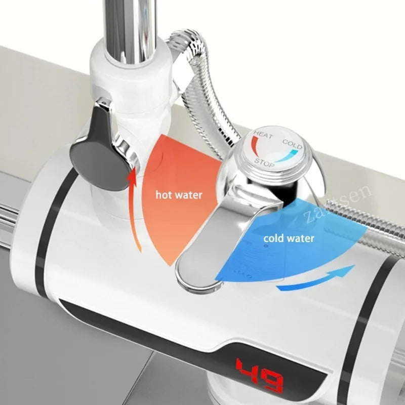Grifo calentador de agua sin tanque de 3000W, grifo de ducha eléctrico instantáneo, calefacción de agua caliente para cocina y baño