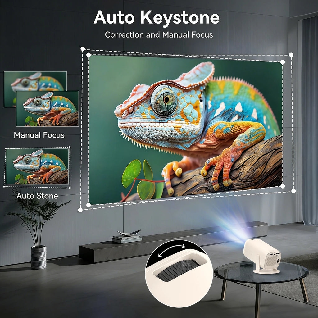 Proyector de Videojuegos Salange U5 con Android 14, Compatible con Netflix Oficialmente Licenciado, Más de 36000 Juegos, Control Remoto Inalámbrico con Bluetooth y Control por Voz