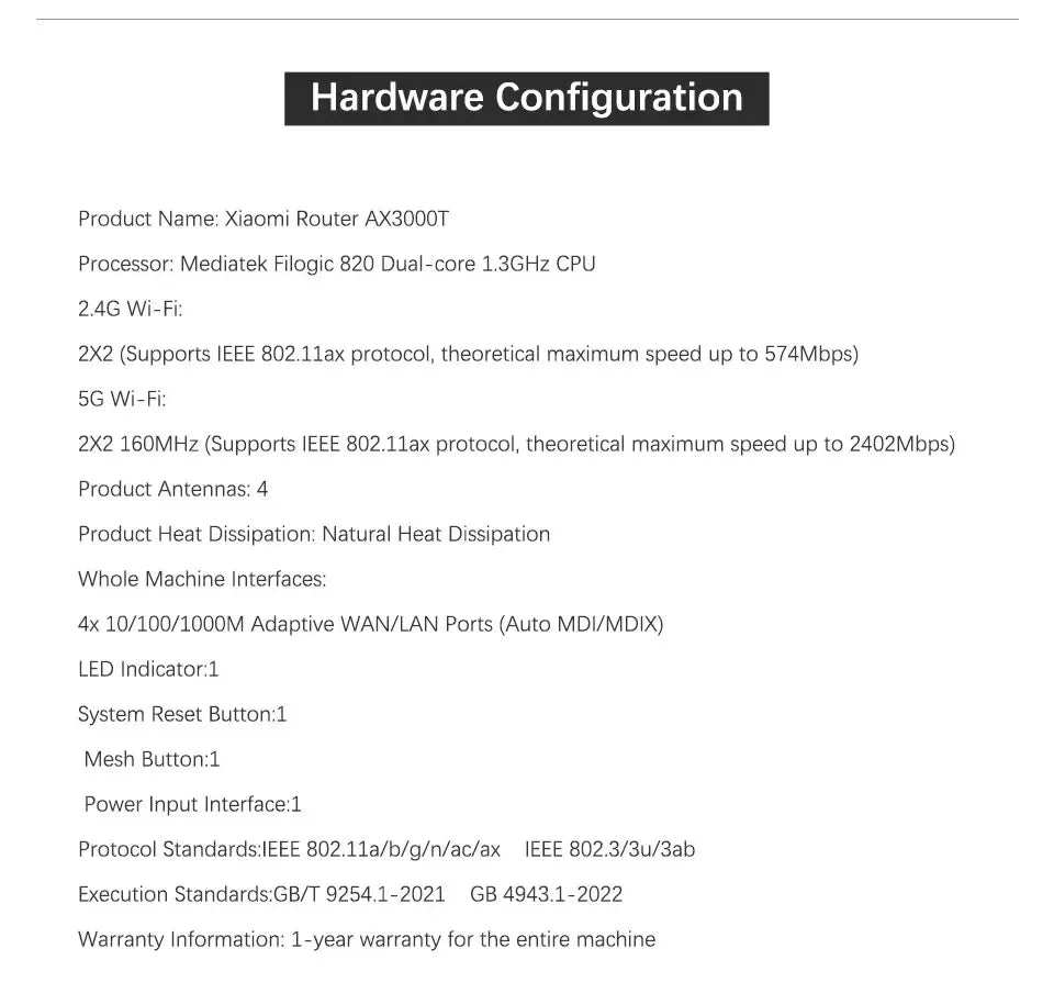 Xiaomi-enrutador AX3000T Original, 2,4 GHz, 5GHz, 1,3 GHz, CPU 2x2, 160MHz, WAN LAN, LED, conexión NFC para juegos de oficina en casa