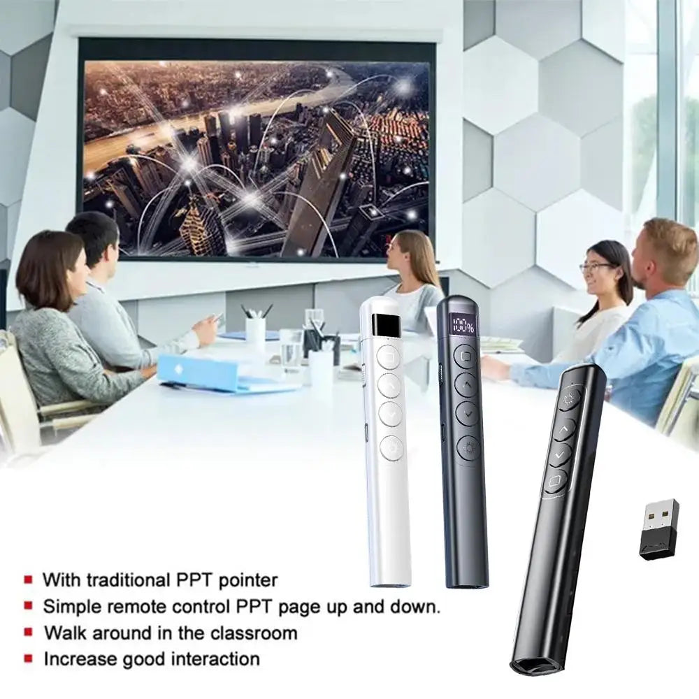 Presentador inalámbrico PPT Page Turner, puntero láser USB, bolígrafo presentador de Control remoto infrarrojo para proyector Powerpoint Slide