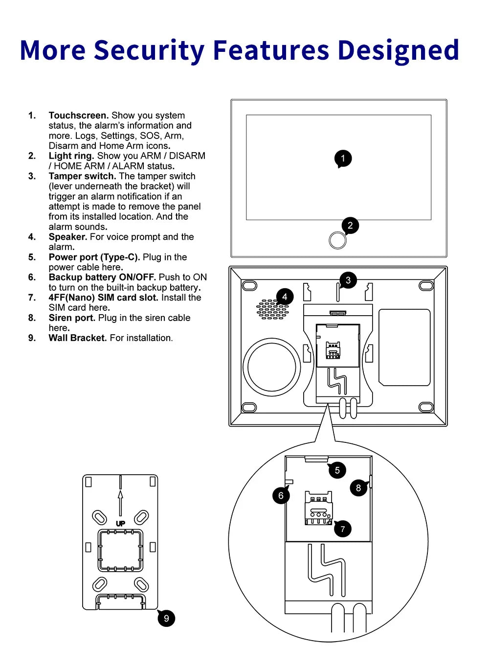 Alarma Doméstica KERUI 4G/WiFi GSM con Panel Táctil IPS de 7 Pulgadas, Compatible con el Sistema de Alarma Inalámbrica Tuya
