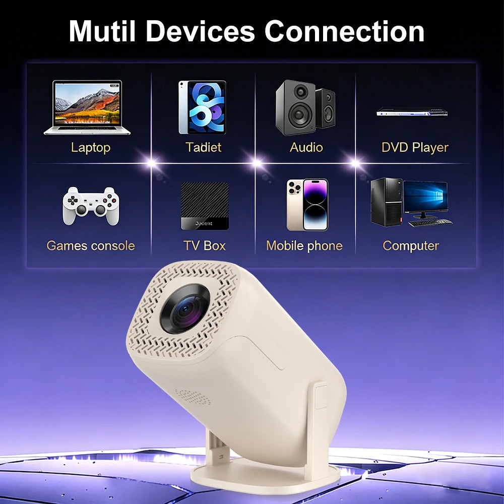 Proyector de Videojuegos Salange U5 con Android 14, Compatible con Netflix Oficialmente Licenciado, Más de 36000 Juegos, Control Remoto Inalámbrico con Bluetooth y Control por Voz