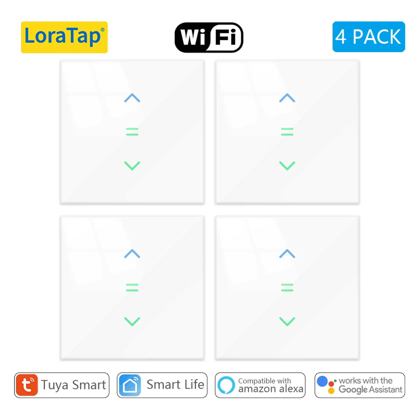 LoraTap-cortinas con WiFi, persiana enrollable, retroiluminación, aplicación remota Tuya Smart Life, Control por Google Home, voz Alexa