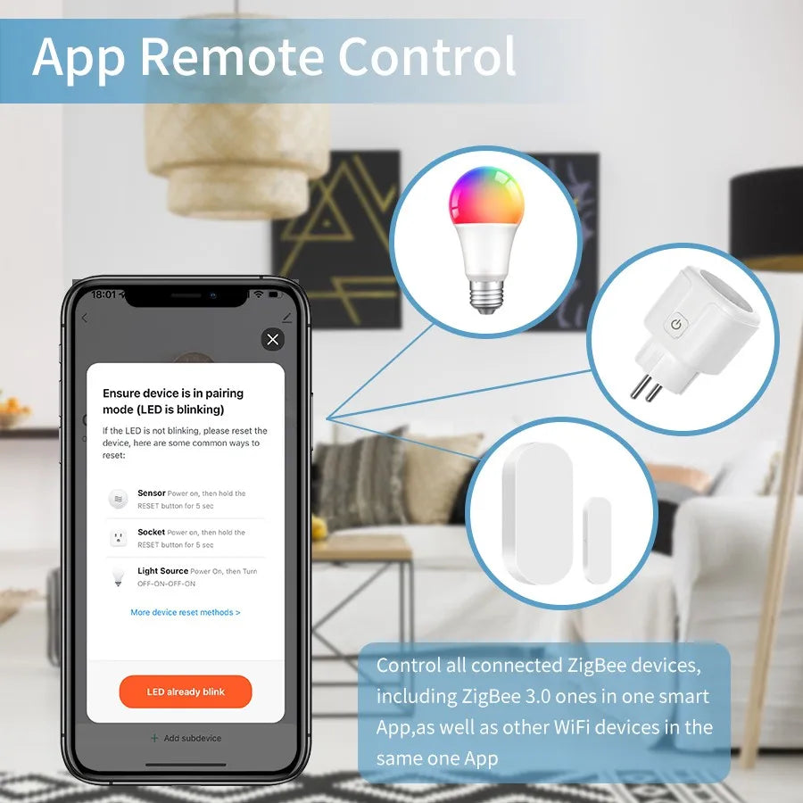 Puerta de enlace inteligente multimodo inalámbrica ZigBee Bluetooth Mesh Hub funciona con la aplicación Tuya Smart life Control por voz a través de Alexa Google Home