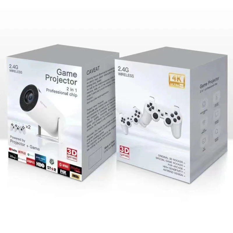 Proyector de juegos portátil original, consola de videojuegos retro inalámbrica, proyector 4k para cine en casa con Android 13, con Bluetooth y wifi.