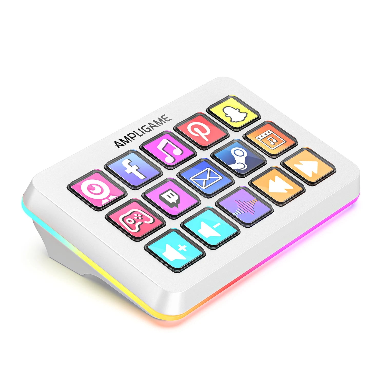 Controlador de corriente macro FIFINE D6 Acciones activadas por aplicación con cubierta programable de 15 teclas para transmisión en vivo, para OBS/Twitch/YouTube