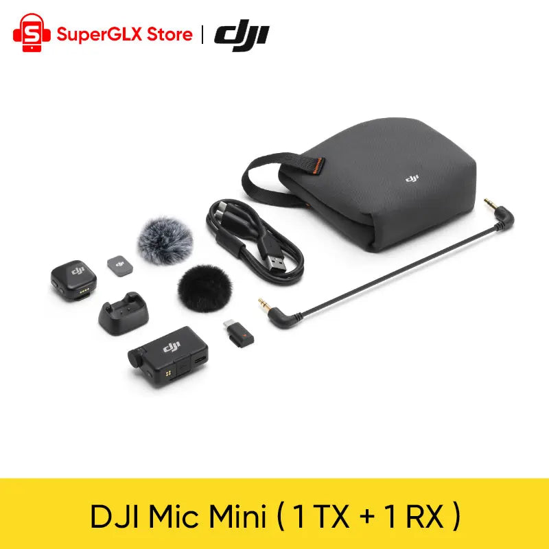 Nuevo Micrófono Inalámbrico DJI Mic Mini (2TX+1RX+Estuche de Carga) con Cancelación Inteligente de Ruido, Audio de Alta Calidad, Original de DJI
