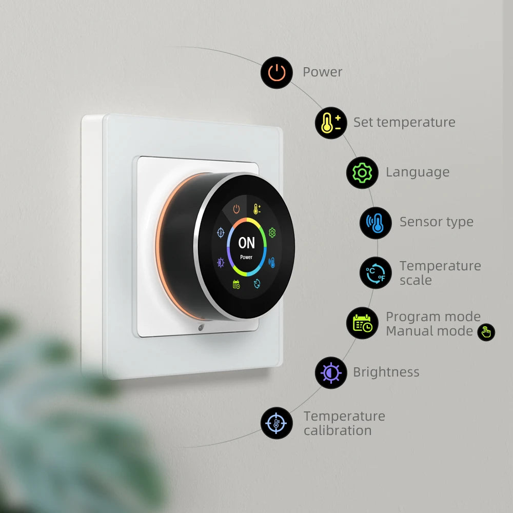 Termostato inteligente AVATTO con WiFi, controlador de temperatura para caldera de agua, gas y calefacción eléctrica, compatible con Tuya, Alexa y Google Home