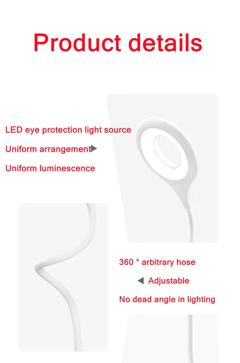Lámpara portátil con enchufe directo USB, luz LED de noche para dormitorio, mesita de noche, protección ocular, estudio, lectura