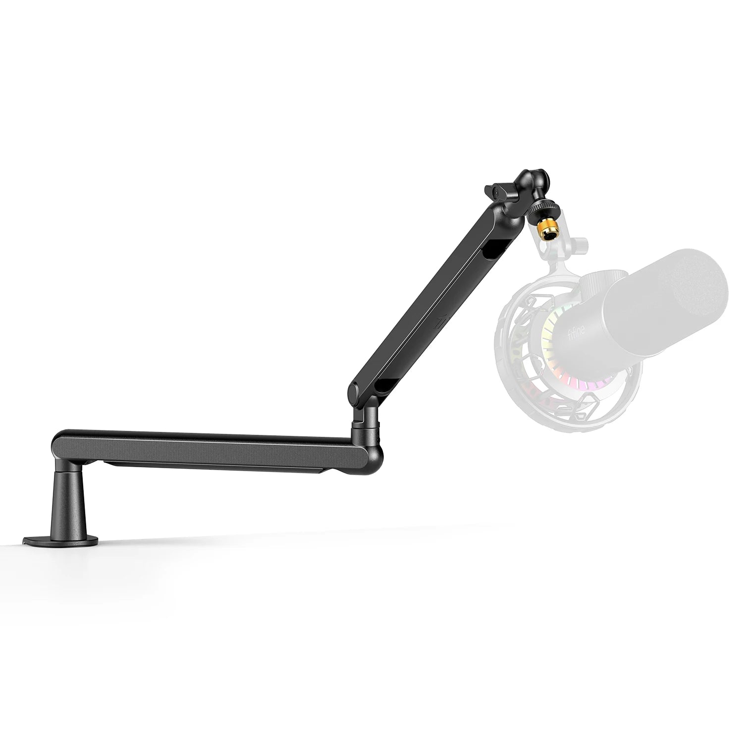 FIFINE Brazo de brazo de micrófono, brazo de micrófono ajustable de perfil bajo con abrazadera de montaje en escritorio, almacenamiento de cables para juegos en streaming-Blanco BM88W