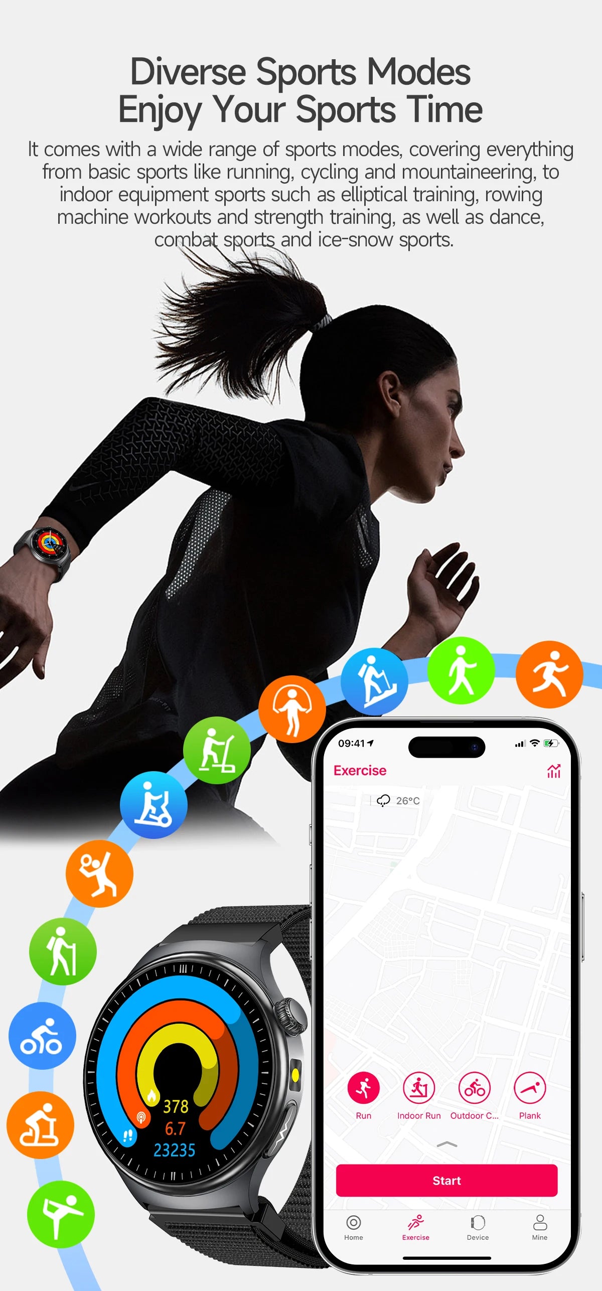 Reloj Inteligente 2026 con Diagnóstico Preciso de ECG, Medición de Grasa Corporal, Oxígeno en Sangre, Presión Arterial, Pantalla HD AMOLED, Llamadas, para Hombres y Mujeres