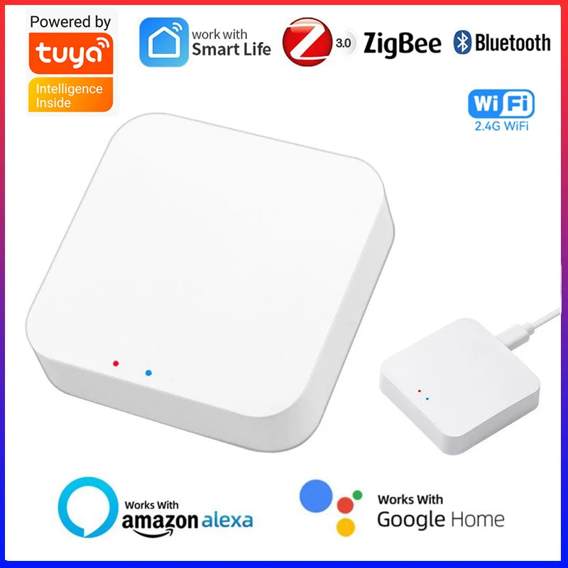Puerta de enlace inteligente multimodo inalámbrica ZigBee Bluetooth Mesh Hub funciona con la aplicación Tuya Smart life Control por voz a través de Alexa Google Home