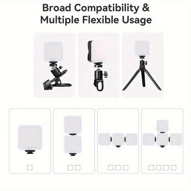 Anillo de luz profesional con clip para teléfono, con 10 niveles de brillo, recargable por USB, luz de relleno portátil para selfies y transmisiones en vivo
