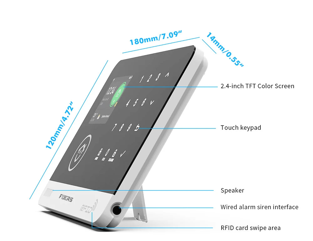 Sistema de alarma FUERS para el hogar TUYA WIFI inteligente GSM alarma de seguridad Host con Sensor de movimiento de puerta Tuya aplicación inteligente control trabajo Alexa
