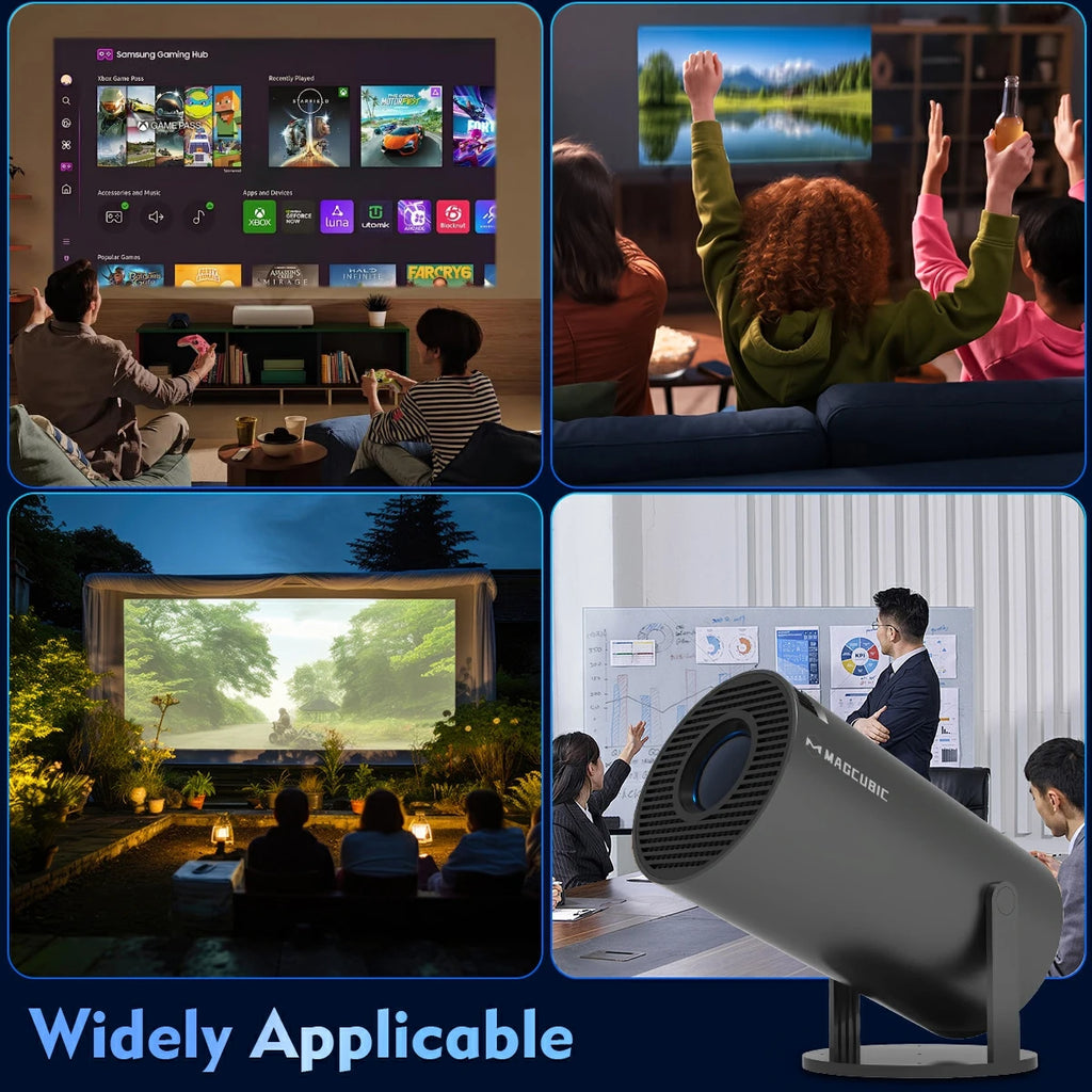 Proyector Magcubic HY300 Pro 8K Android 14 Dual Wifi6 290ANSI Allwinner H726 BT5.4 1080P 1280*720P Proyector de cine en casa para exteriores