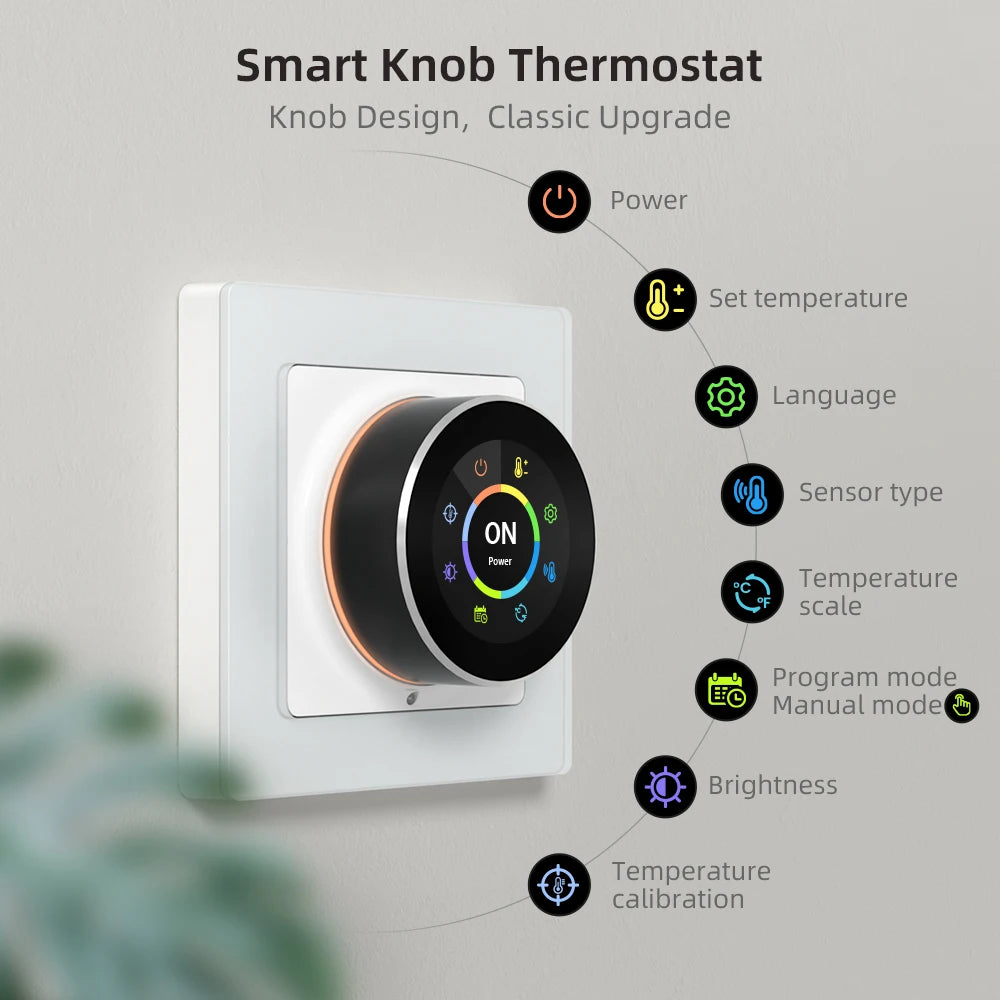 Termostato inteligente AVATTO con WiFi, controlador de temperatura para caldera de agua, gas y calefacción eléctrica, compatible con Tuya, Alexa y Google Home