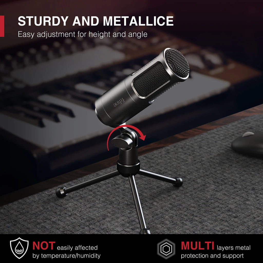 Micrófono dinámico FIFINE XLR, micrófono de Podcast Vocal con patrón cardioide, micrófono de Metal para transmisión/tubar/grabación de vídeo, K669D