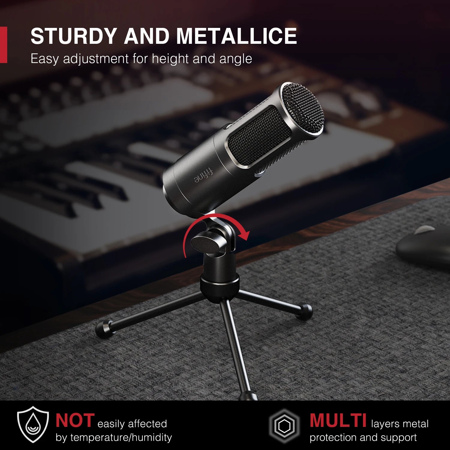 Micrófono dinámico FIFINE XLR, micrófono de Podcast Vocal con patrón cardioide, micrófono de Metal para transmisión/tubar/grabación de vídeo, K669D