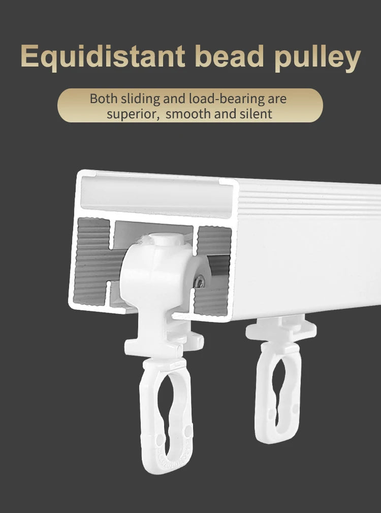Sistema de Riel para Cortinas Inteligentes S Wave, Motor Compatible con Matter, Homekit, eWeLink y Asistente de Hogar Inteligente