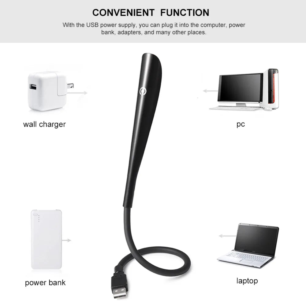 Mini luz USB para portátiles, Sensor táctil, luz LED para libros para banco de energía, PC, portátiles, iluminación nocturna para libros
