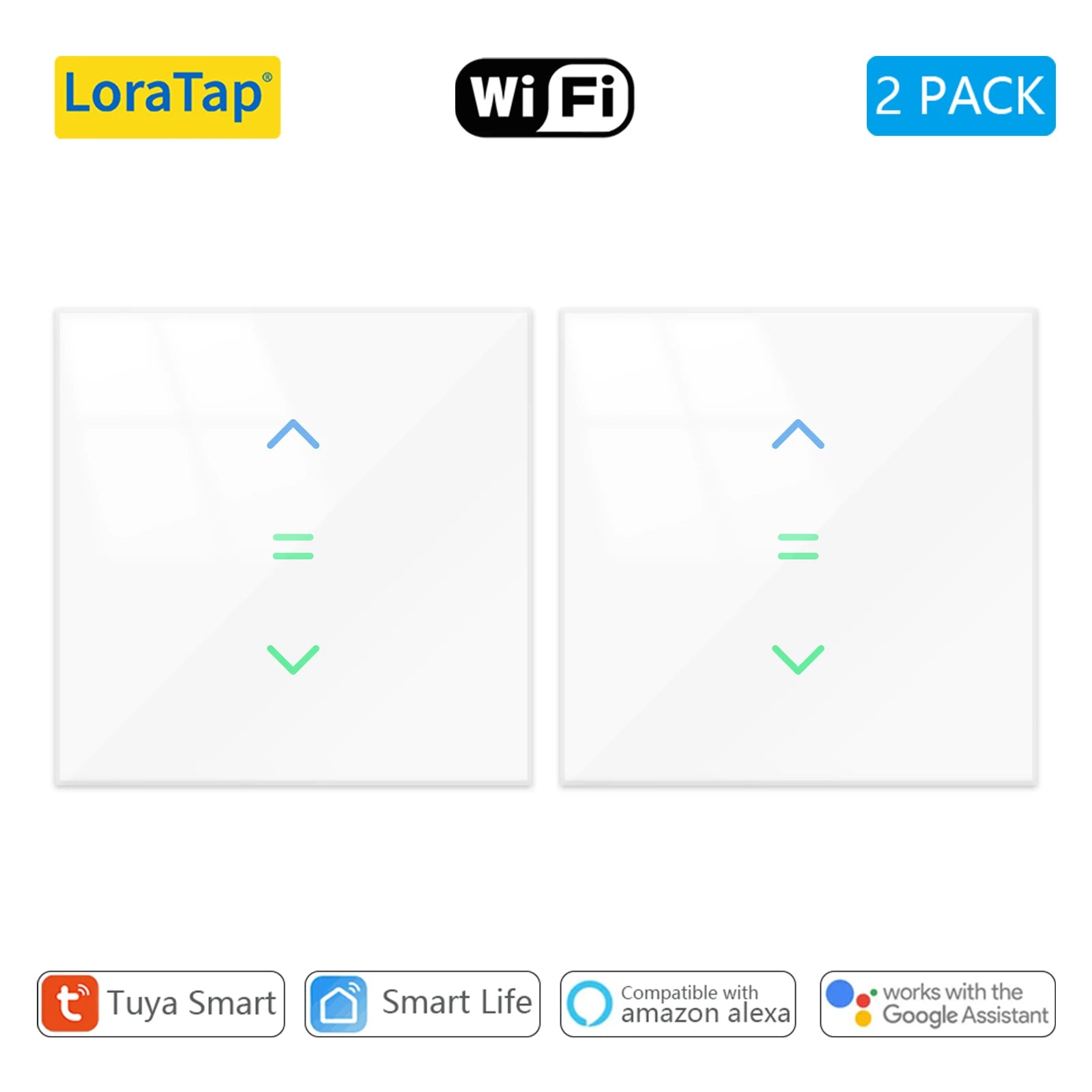 LoraTap-cortinas con WiFi, persiana enrollable, retroiluminación, aplicación remota Tuya Smart Life, Control por Google Home, voz Alexa