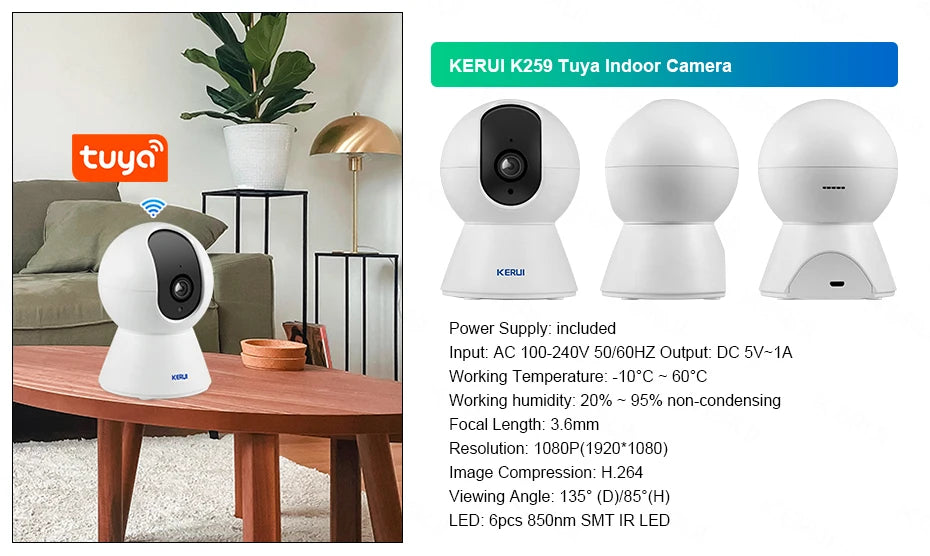 KERUI Tuya WiFi + sistema de alarma para el hogar 4G con Panel de pantalla táctil grande de 7 pulgadas conjunto de alarma FSK / ASK para protección de seguridad del hogar G70