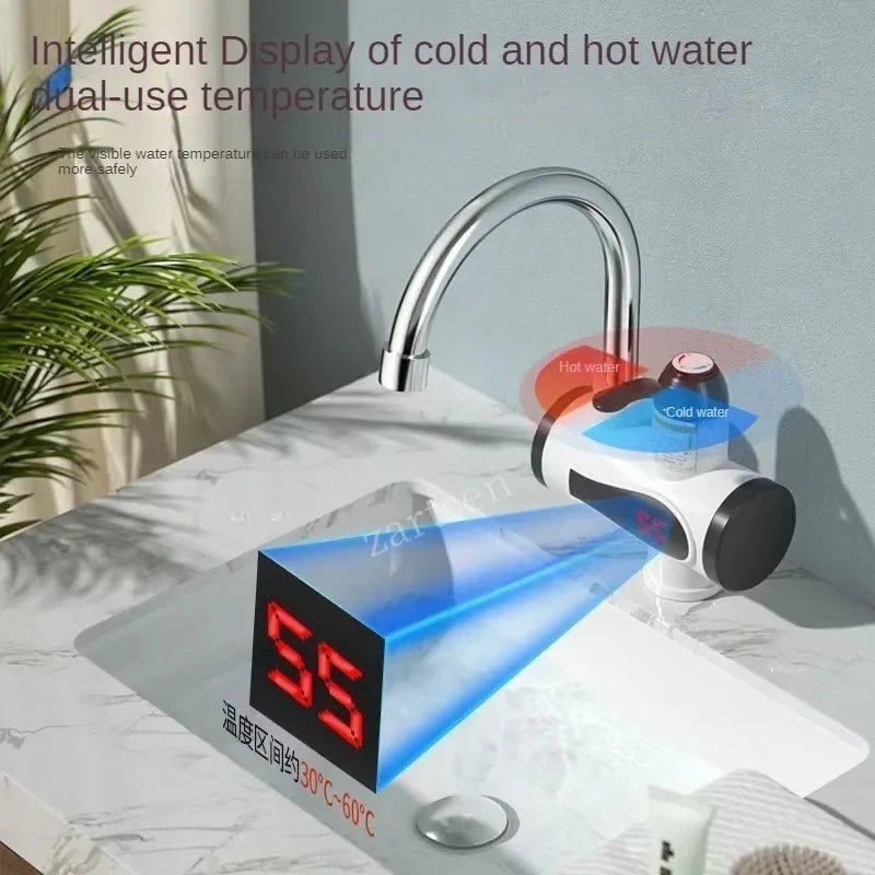 Calentador de agua eléctrico de cocina de 3000W, grifo de agua caliente instantáneo, grifo de calefacción en frío, calentador de agua instantáneo sin tanque