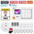 KERUI-Kit de alarma para el hogar, inalámbrico, WiFi, GSM, antirrobo, con pantalla táctil, aplicación Tuya Smart Life, sistema de alarma para protección de seguridad