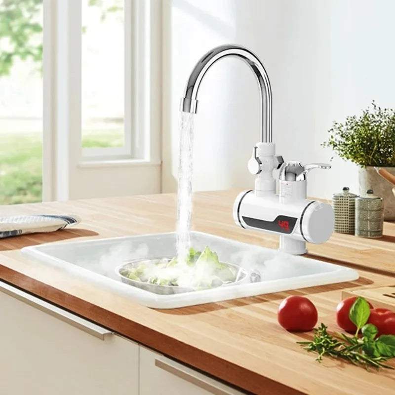 Grifo calentador de agua sin tanque de 3000W, grifo de ducha eléctrico instantáneo, calefacción de agua caliente para cocina y baño
