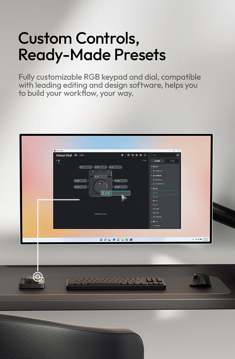 Controlador Creativo Ulanzi D100H, Asistente de Edición de Video para Youtube, Tiktok, PR, PS, Compatible con Bluetooth, Consola de Producción