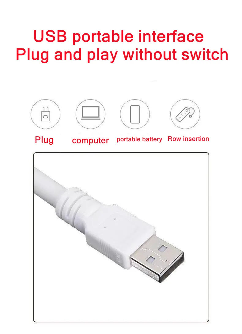 Lámpara portátil con enchufe directo USB, luz LED de noche para dormitorio, mesita de noche, protección ocular, estudio, lectura