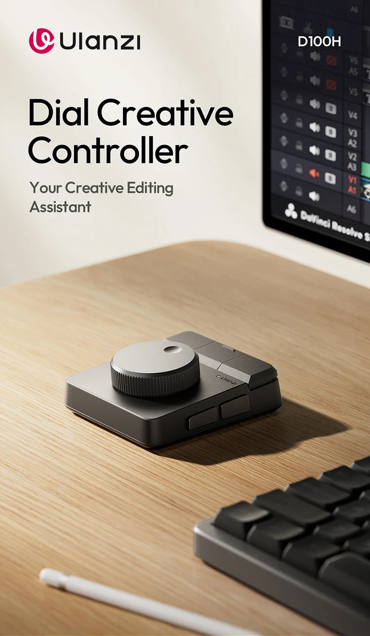 Controlador Creativo Ulanzi D100H, Asistente de Edición de Video para Youtube, Tiktok, PR, PS, Compatible con Bluetooth, Consola de Producción