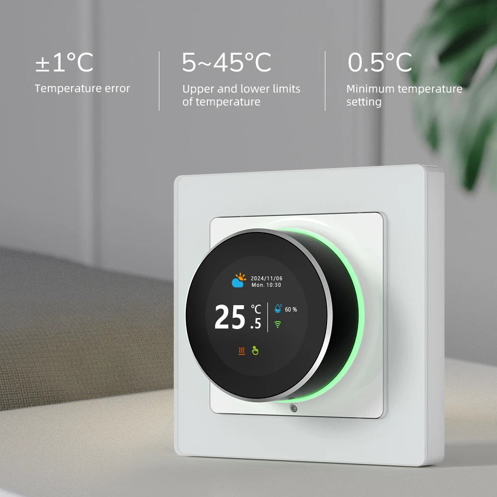 Termostato inteligente AVATTO con WiFi, controlador de temperatura para caldera de agua, gas y calefacción eléctrica, compatible con Tuya, Alexa y Google Home