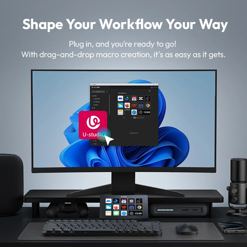 Teclado Ulanzi D200 Stream Deck 13 teclas LCD, todos personalizables para juegos, transmisión en vivo, creación de contenido de oficina, YouTube