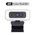 Cámara web Lenovo 2K/4K Ultra HD con enfoque automático, micrófono, luz y cubierta de protección de privacidad para transmisiones en vivo flexibles