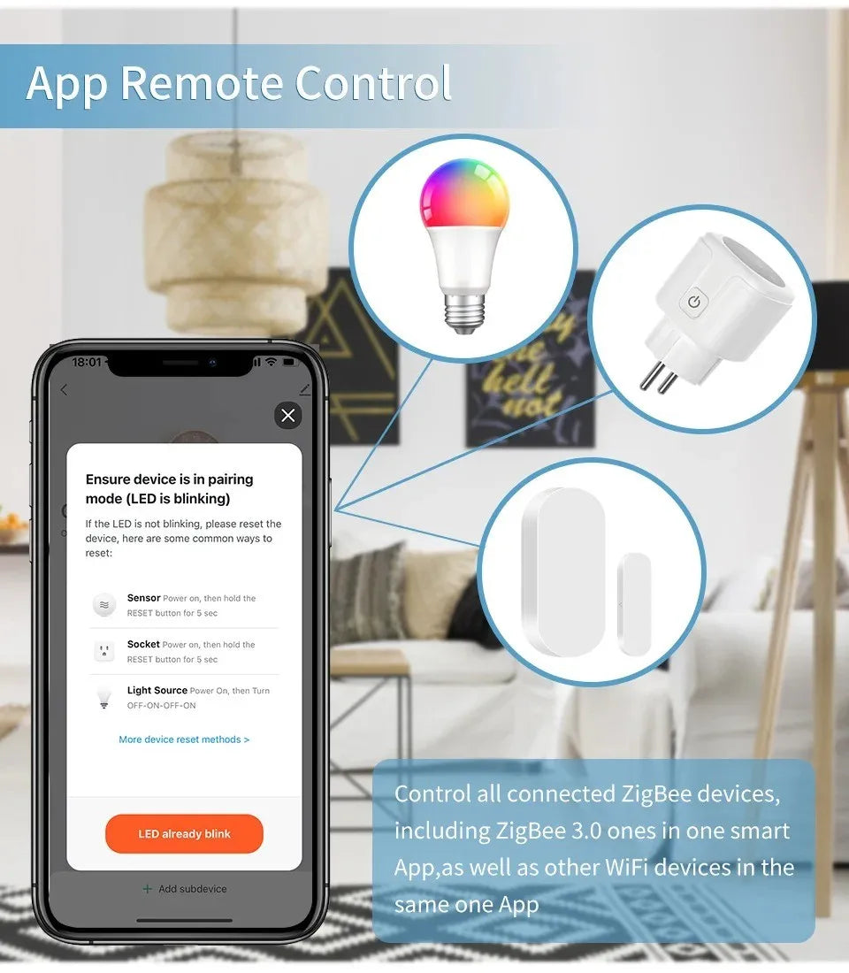 Puerta de enlace inteligente multimodo inalámbrica ZigBee Bluetooth Mesh Hub funciona con la aplicación Tuya Smart life Control por voz a través de Alexa Google Home
