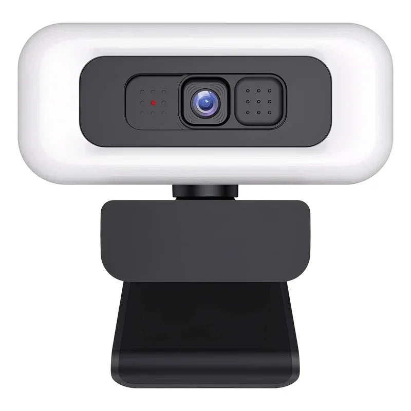 Cámara web Lenovo 2K/4K Ultra HD con enfoque automático, micrófono, luz y cubierta de protección de privacidad para transmisiones en vivo flexibles