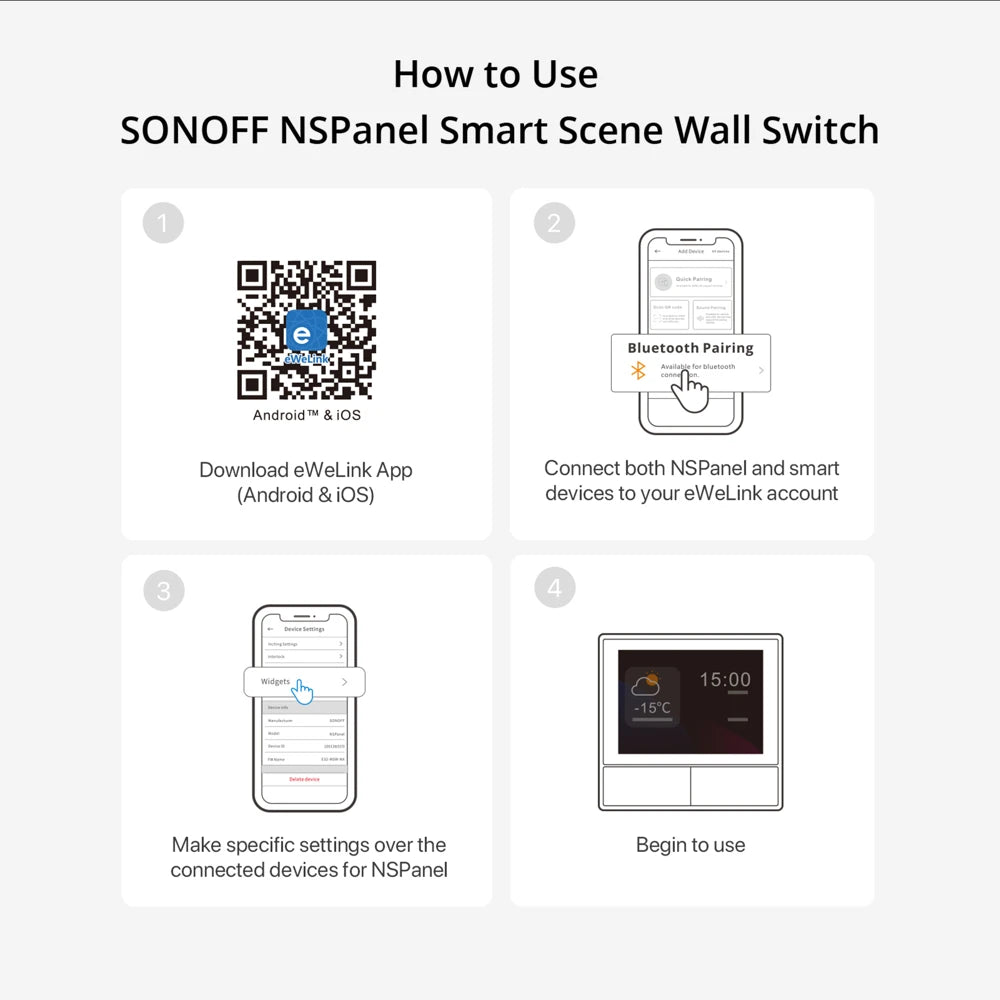 Sonoff NSPanel 86/120 UE/EE. UU. Interruptor de pared de escena inteligente WiFi pantalla inteligente Control todo en uno funciona para eWeLink Alexa Google Home