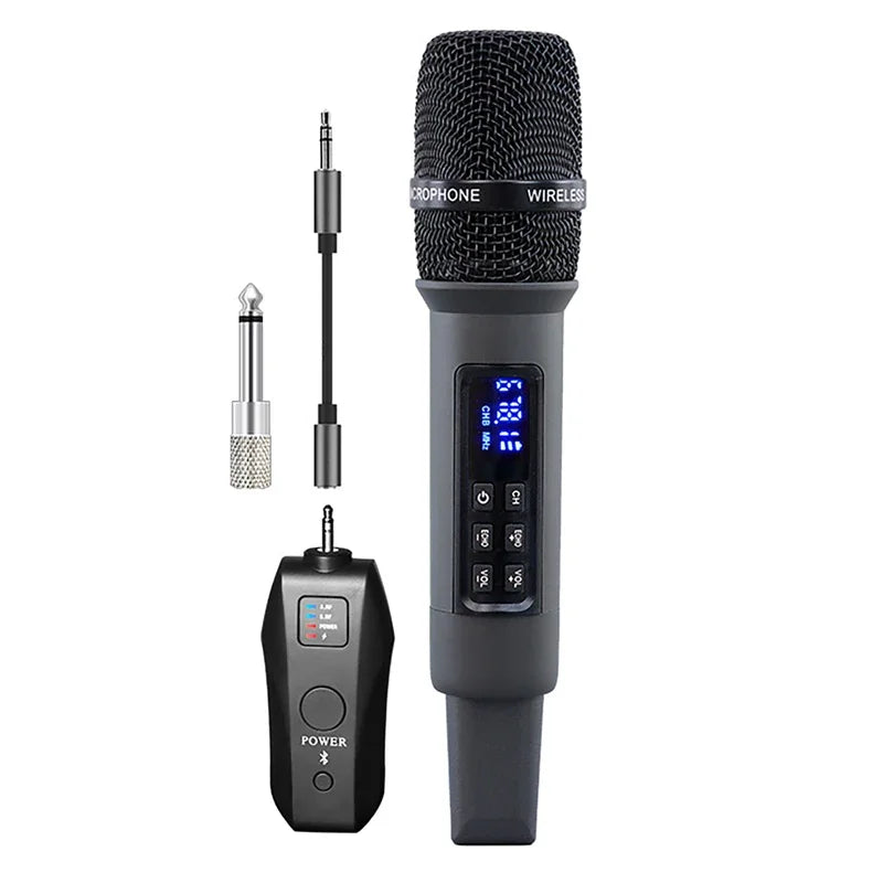 Micrófono de Karaoke dinámico de mano inalámbrico UHF, receptor Bluetooth, reverberación profesional en el hogar, micrófono de graves altos y bajos