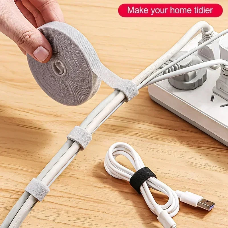 Organizador de cables de 1/5M, gestión de cables, cinta enrolladora de cables, auriculares, ratón, gestión de cables, Protector de bridas para iPhone, Xiaomi y Samsung